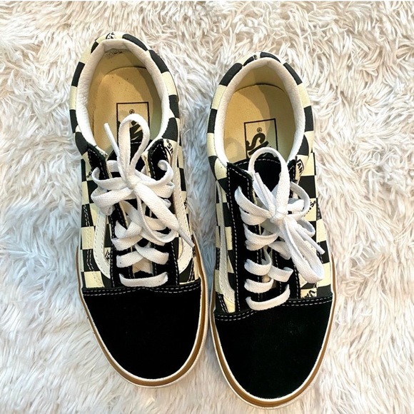 VANS OLD SCHOOL STACKED
CHECKERED SHOE SNEAKERS black white Men's 5.5 /Women's 7 - Picture 9 of 10